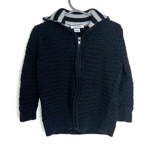 Toddler Boy Kitestrings Hartstrings Black Knit Sweater Striped Collar Cotton 3T